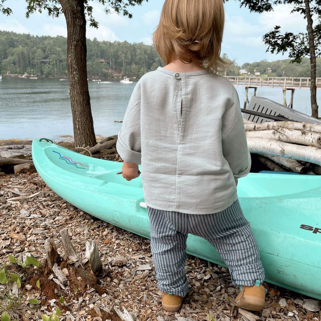 12M PRE-LOVED Moonmist Blue Organic Cotton Pocket Top