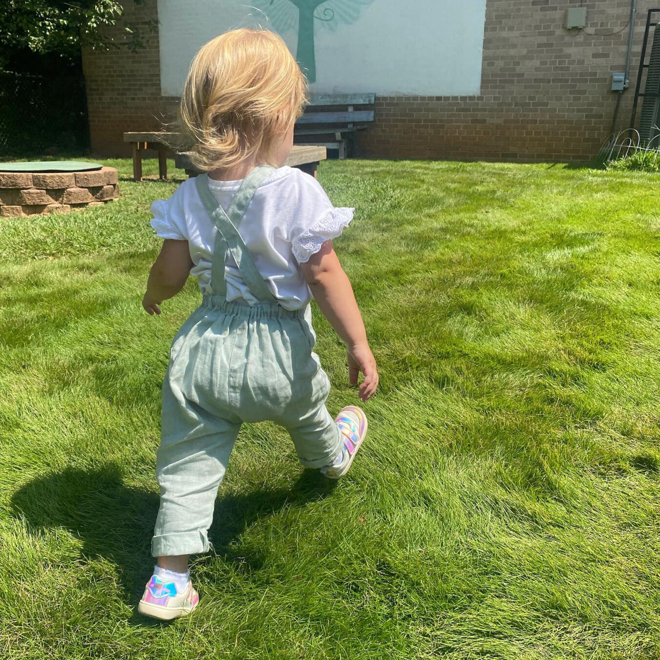 Daydream Blue-Green Linen Romper