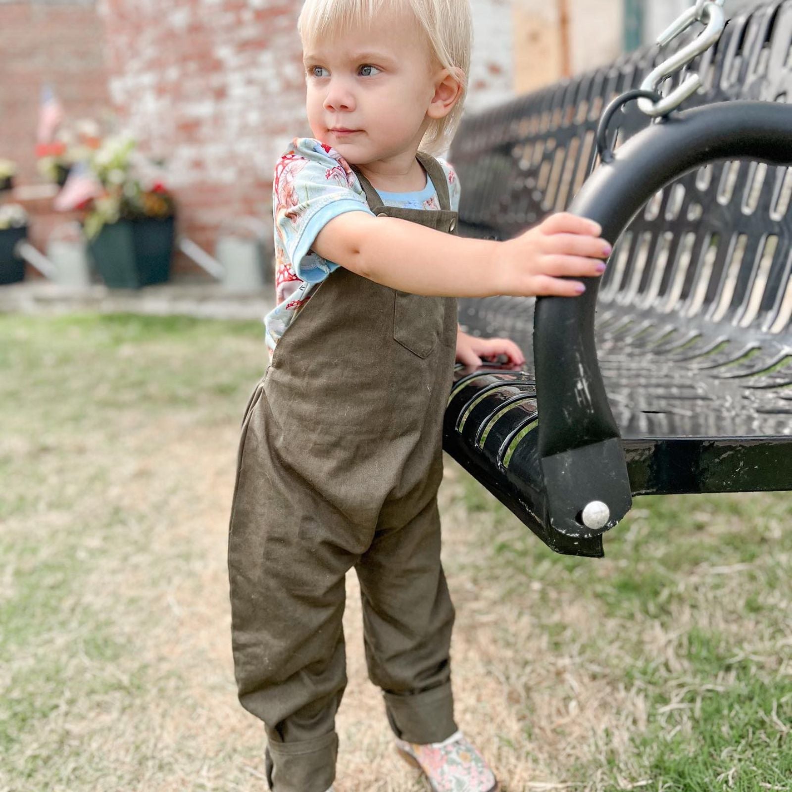 3T Organic River Rock Twill Overalls