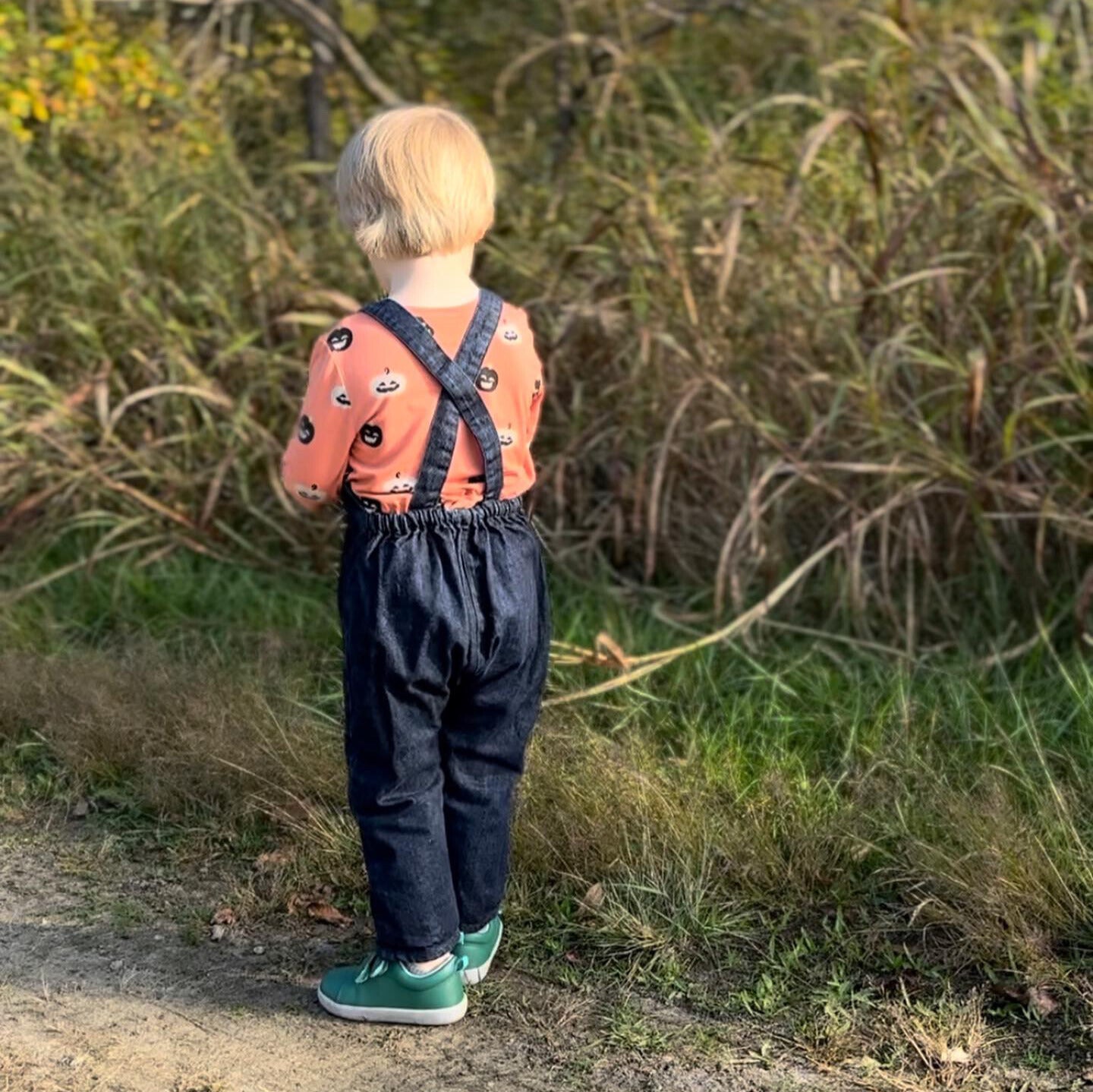 Mid-Weight Organic Denim Grow with Me Overalls