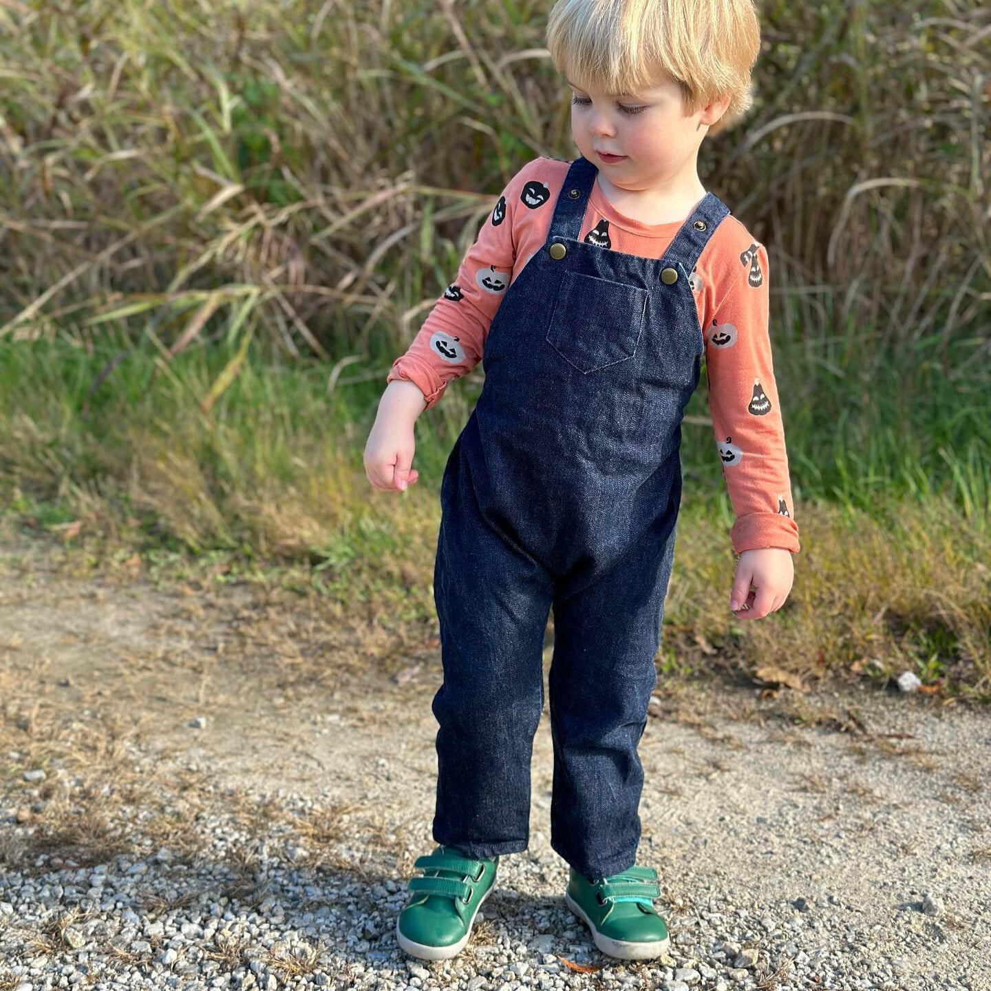 Mid-Weight Organic Denim Grow with Me Overalls