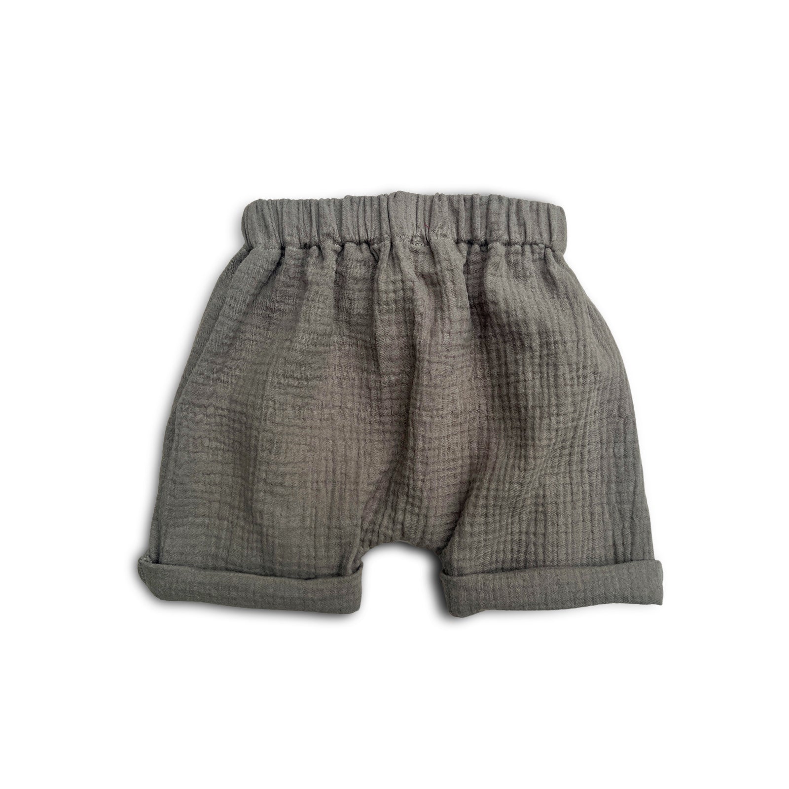 12M Oakmoss Green Muslin Shorts