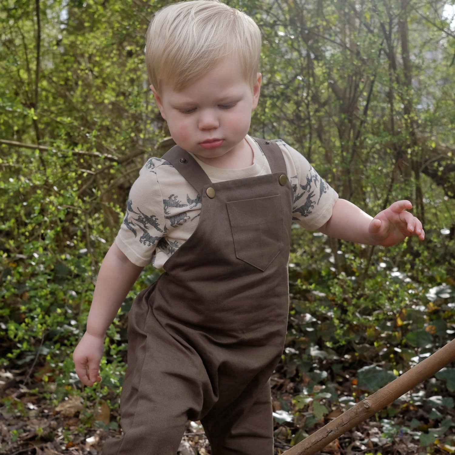 3T Organic River Rock Twill Overalls
