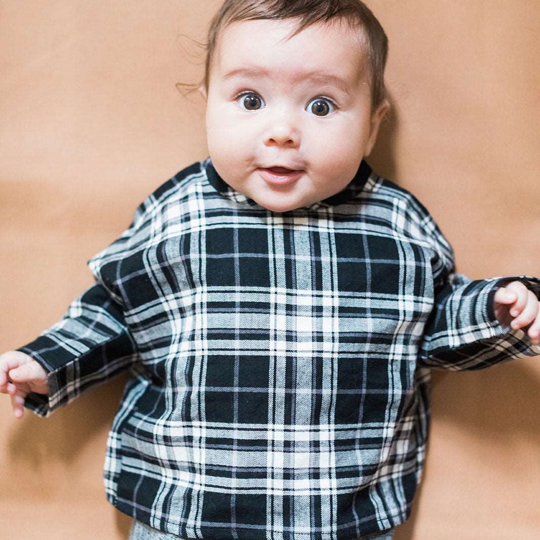 Graphite Plaid Flannel Top - Beya MadeTOP