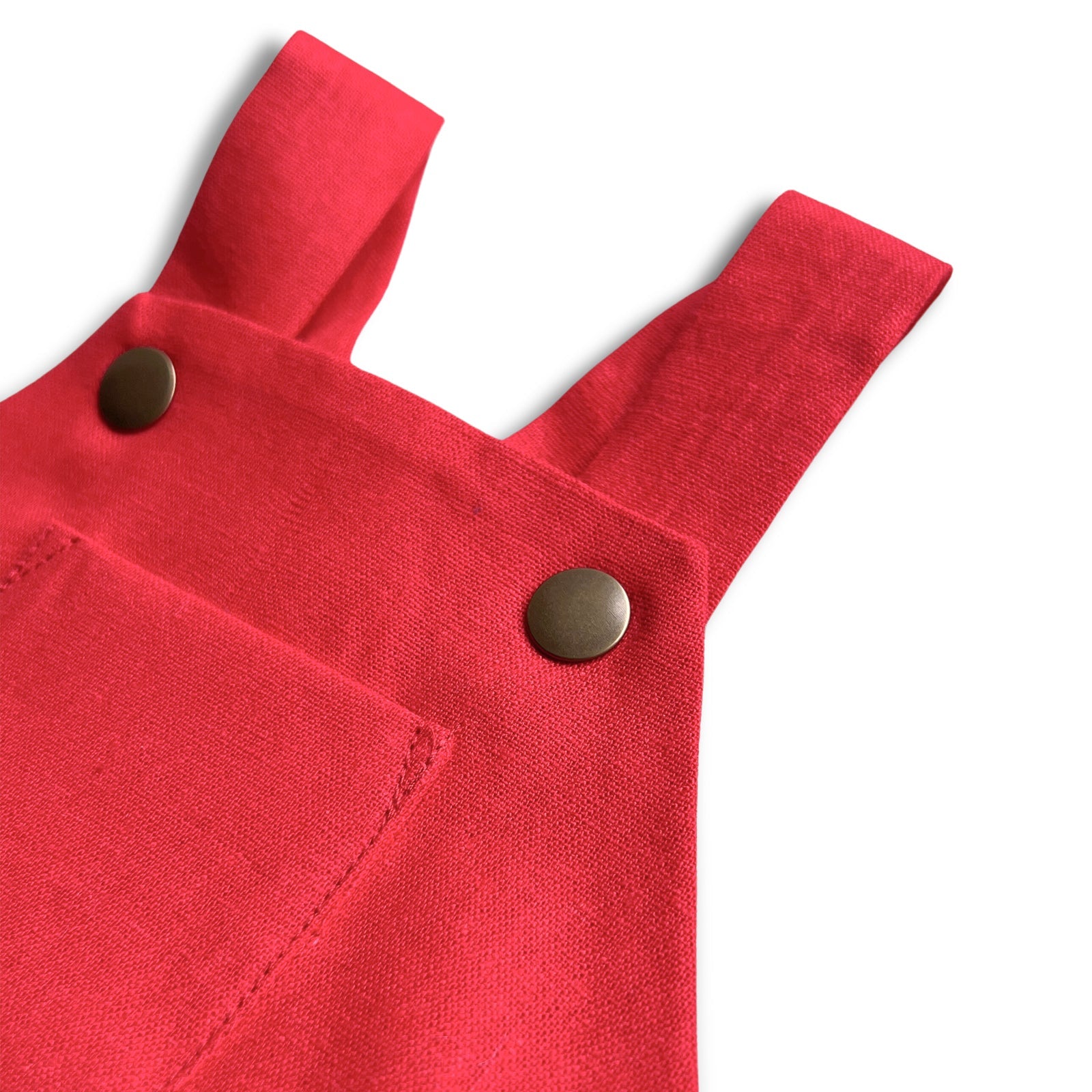2T SECONDS Real Red Linen Overalls