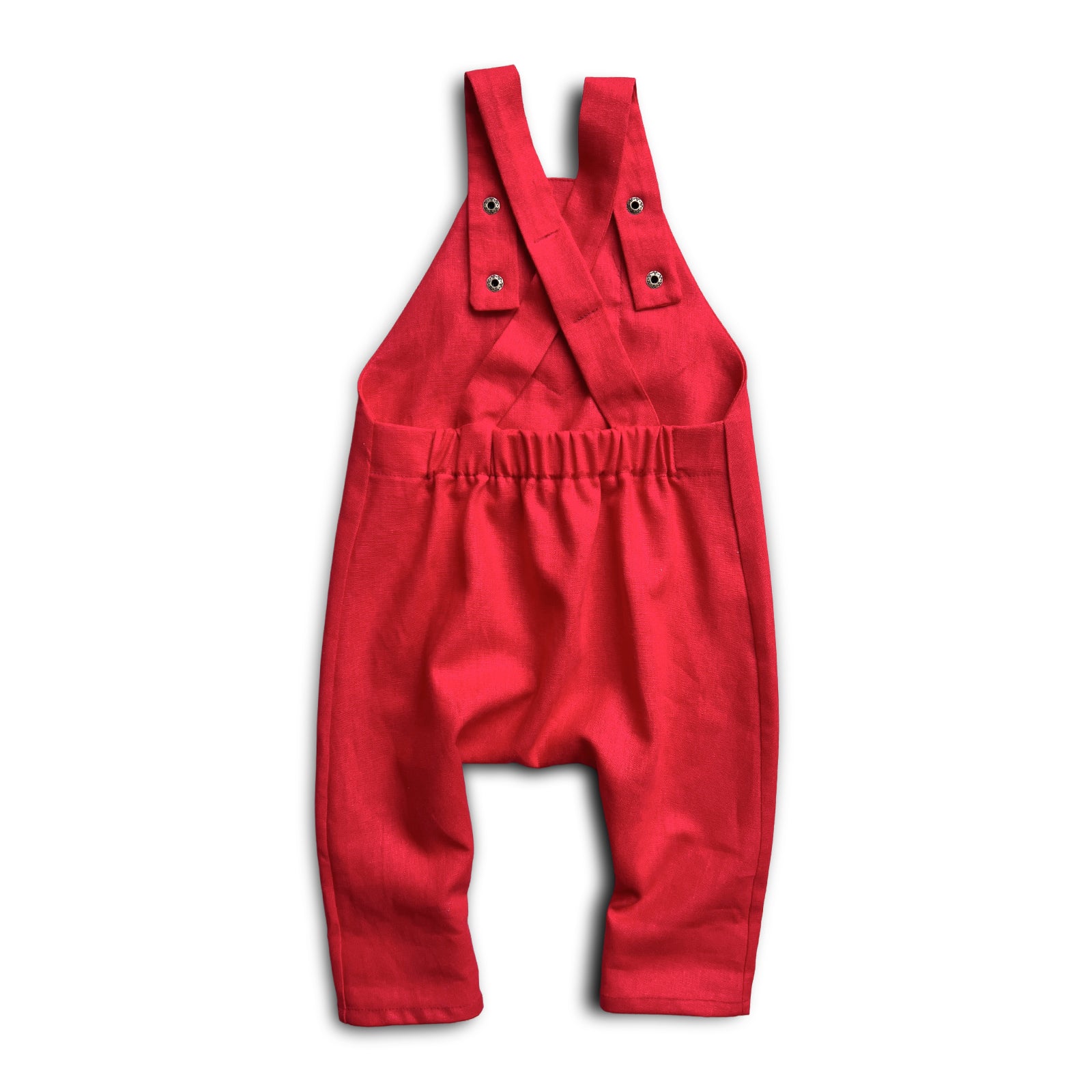 2T SECONDS Real Red Linen Overalls