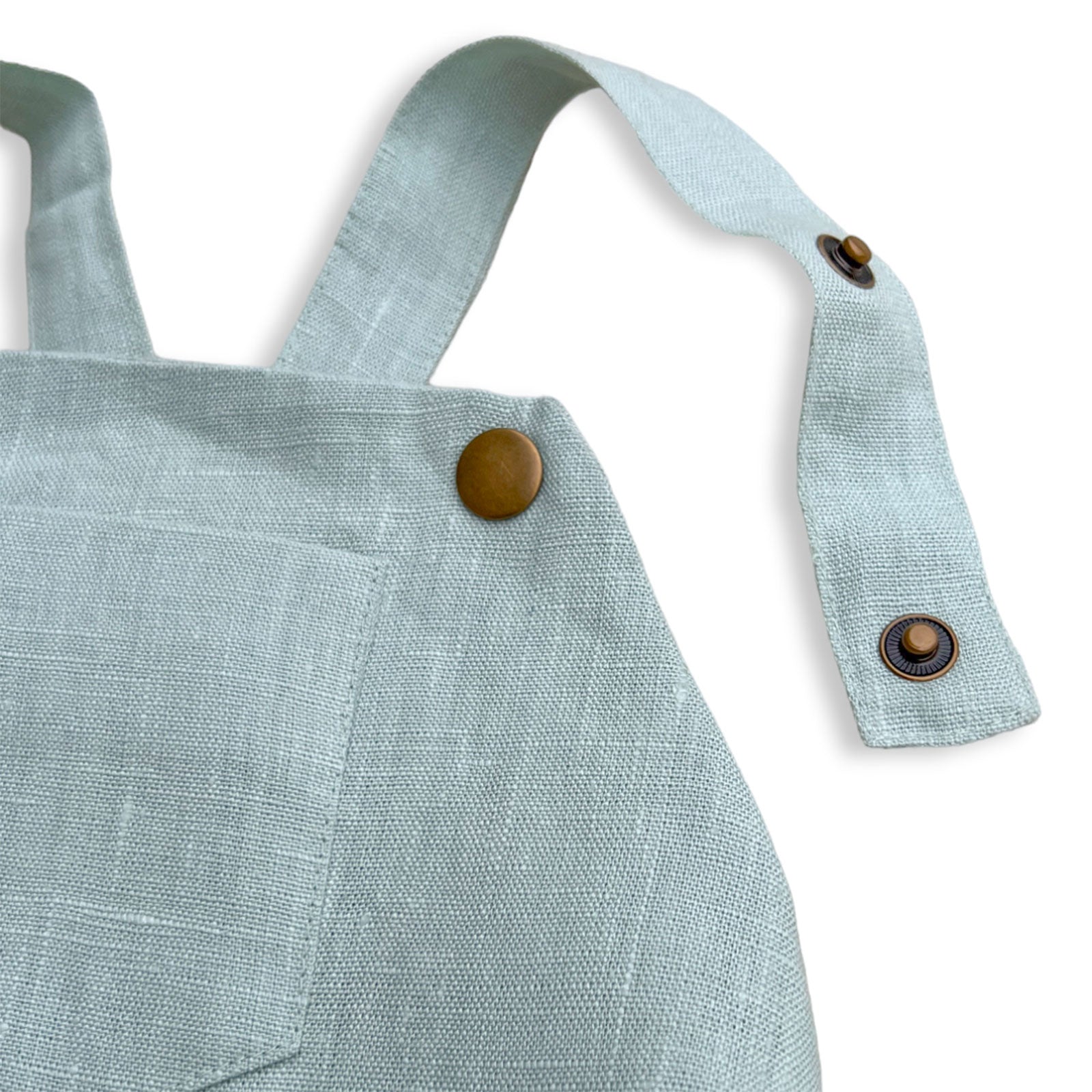 2T Daydream Blue-Green Linen Romper SAMPLE