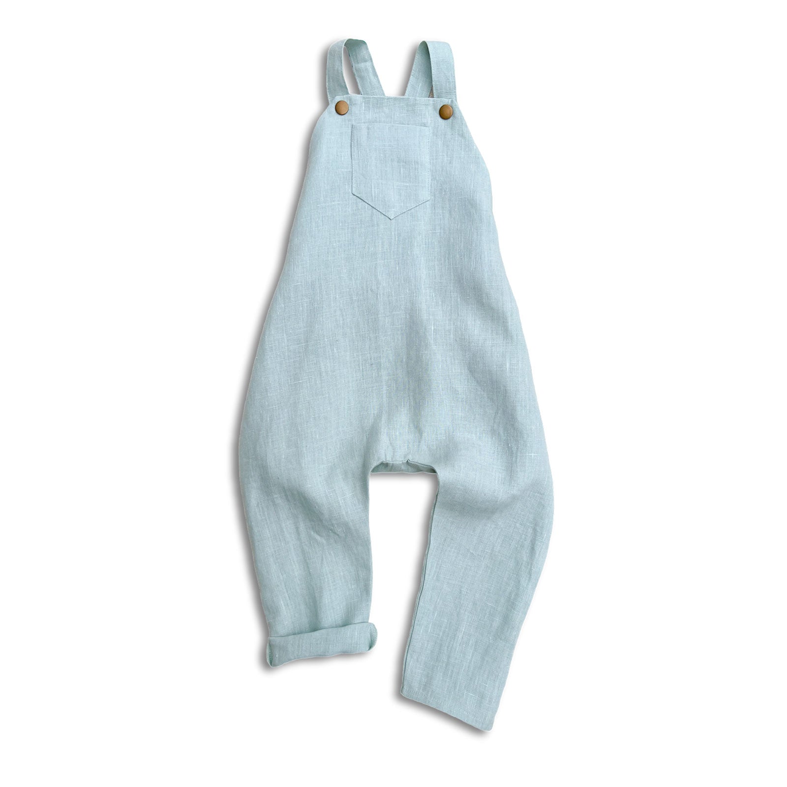 2T Daydream Blue-Green Linen Romper SAMPLE
