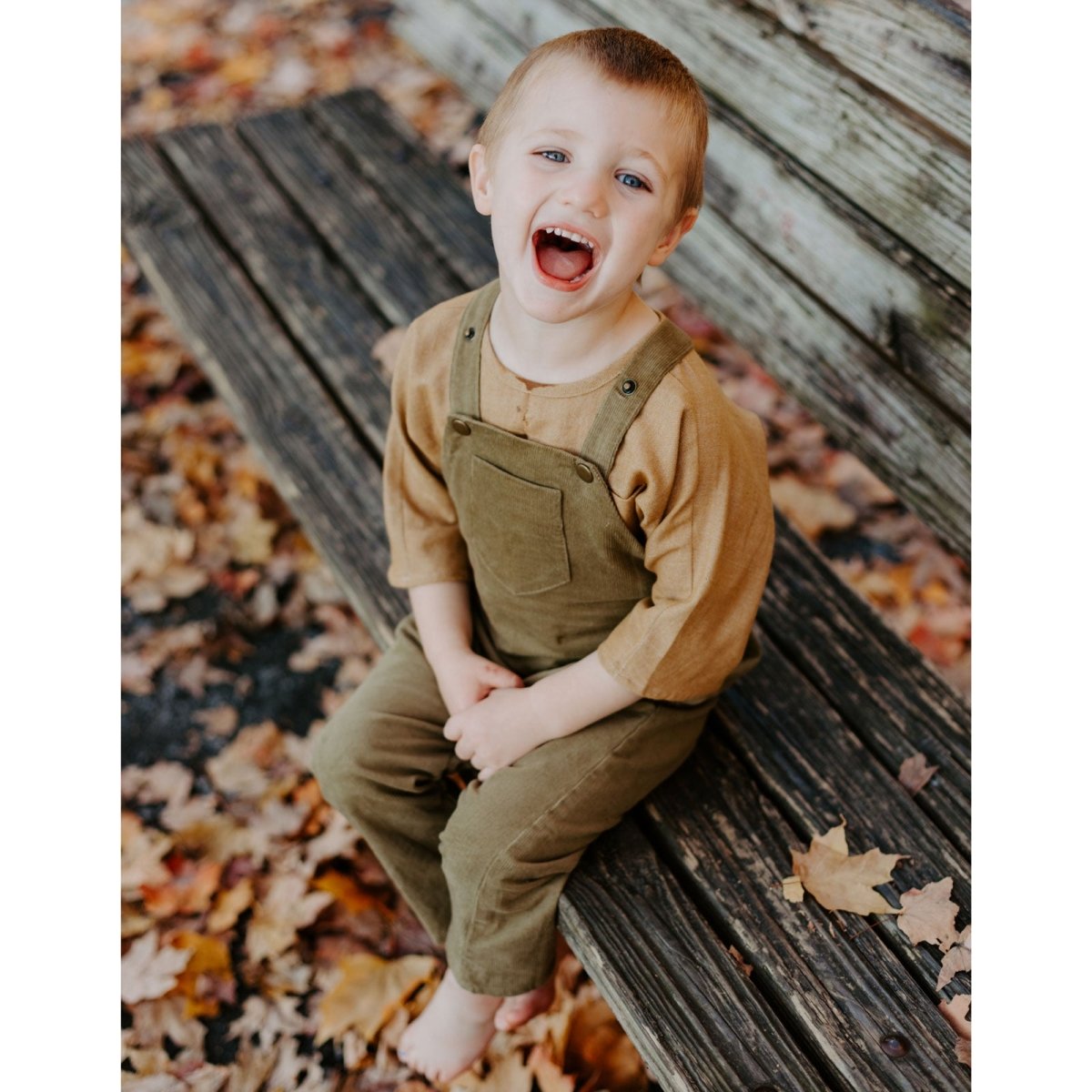Seedling Green Organic Corduroy Overalls - Beya MadeROMPER
