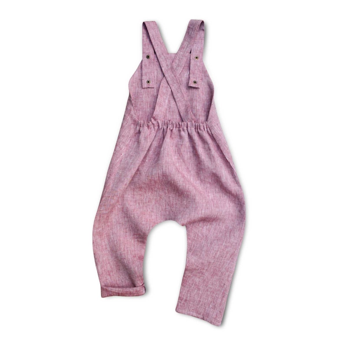 Strawberry Chambray Linen Romper - Beya MadeROMPER
