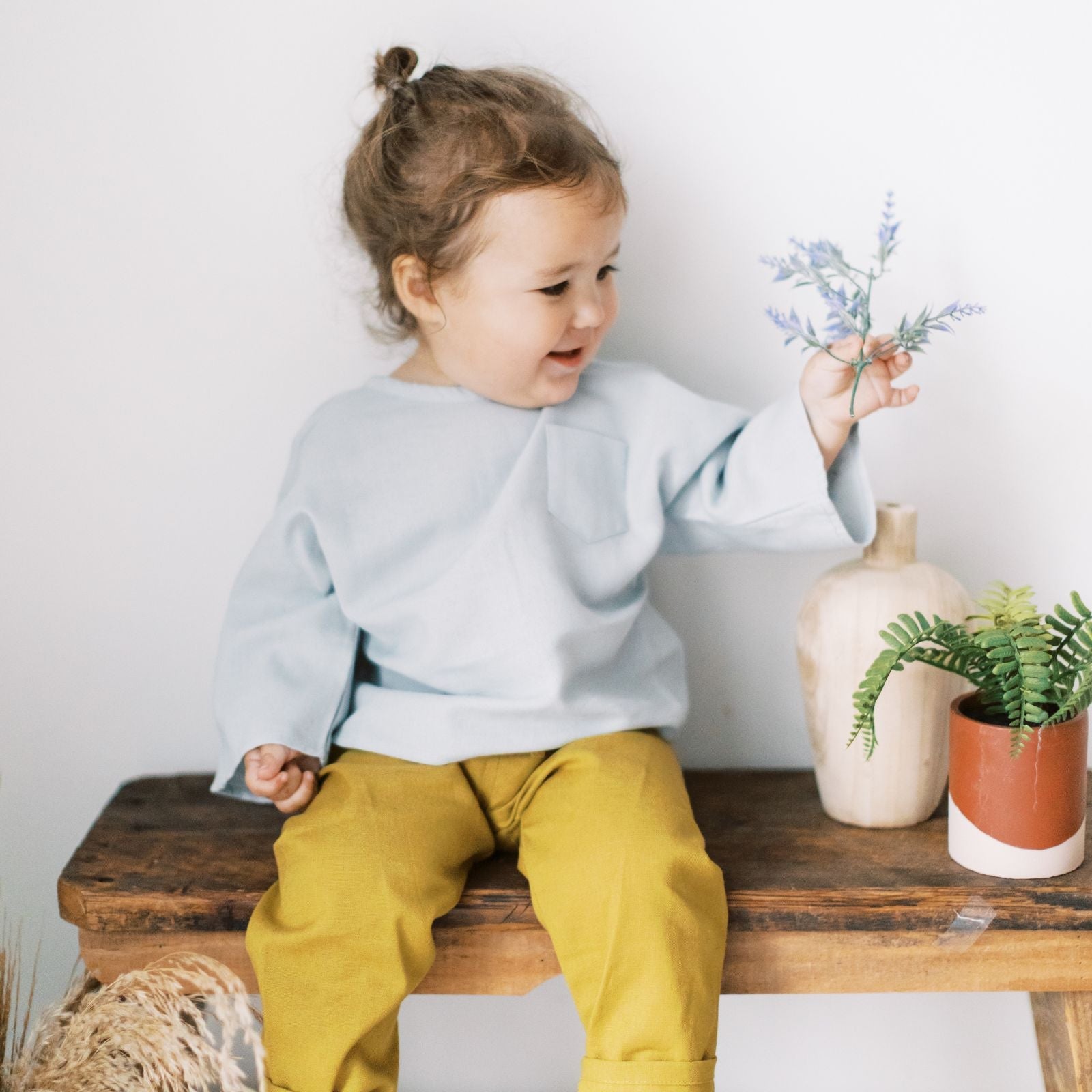 3T Moonmist Blue Organic Cotton Pocket Top