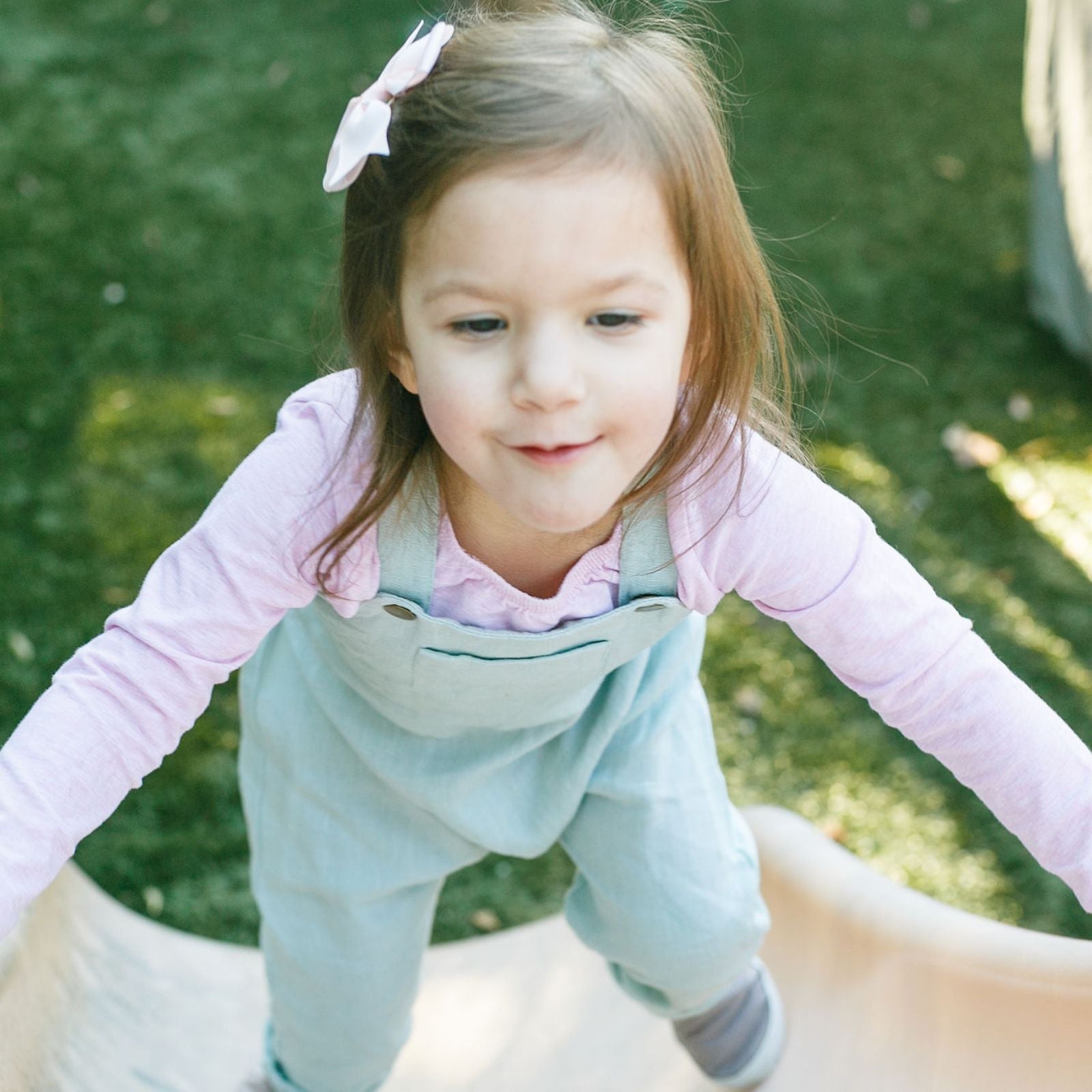 2T Daydream Blue-Green Linen Romper SAMPLE