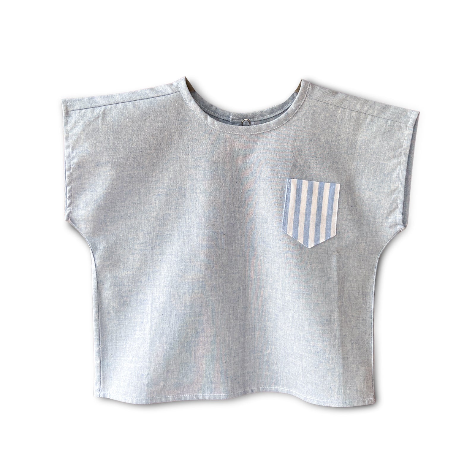 Light Chambray Pocket Top