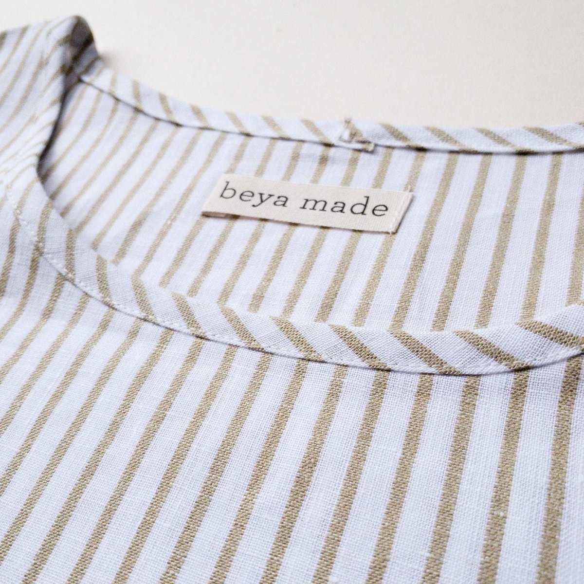 Mama Linen Top | Olive Stripe - Beya MadeTOP