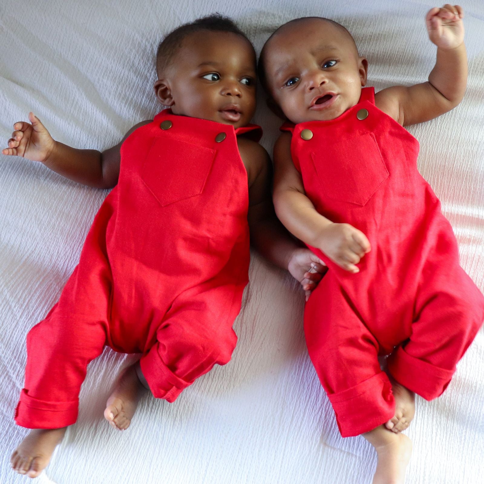2T SECONDS Real Red Linen Overalls