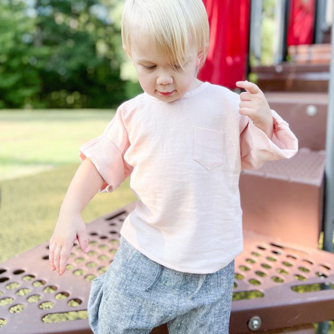 Alyssum Pink Organic Cotton Pocket Top