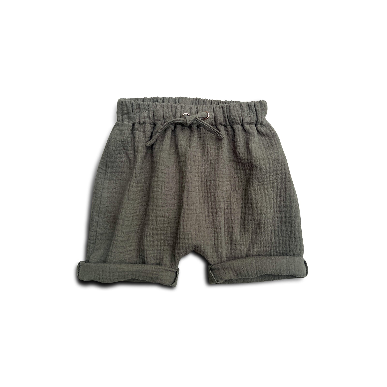 12M Oakmoss Green Muslin Shorts