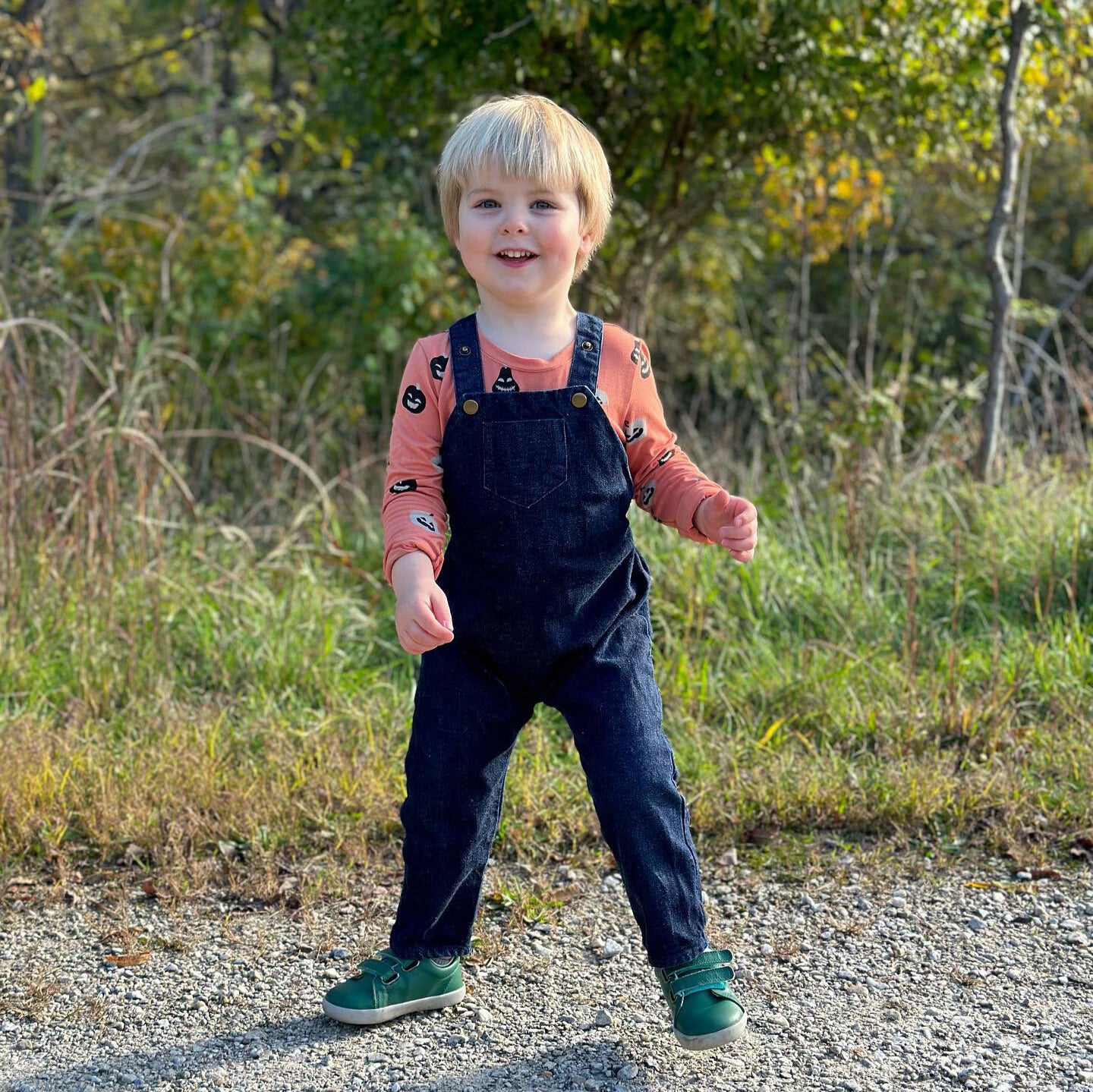 Mid-Weight Organic Denim Grow with Me Overalls