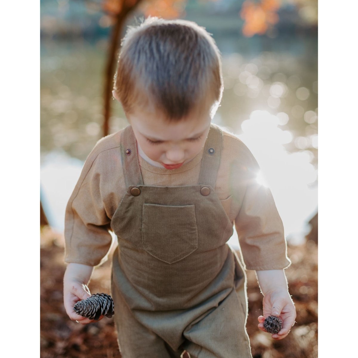 Seedling Green Organic Corduroy Overalls - Beya MadeROMPER