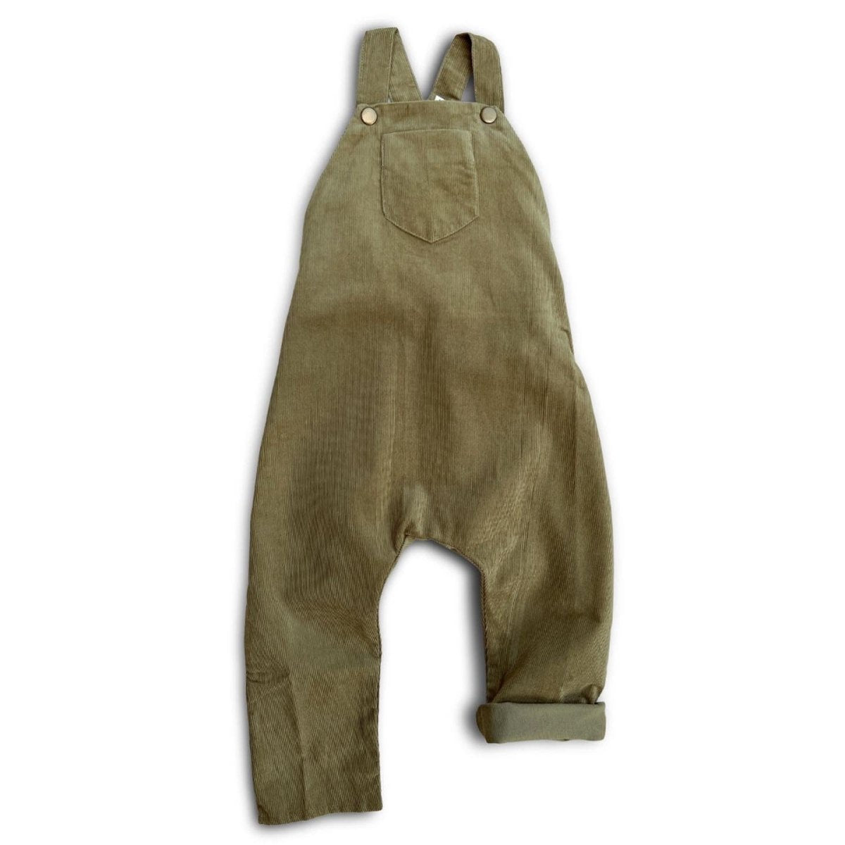 Seedling Green Organic Corduroy Overalls - Beya MadeROMPER