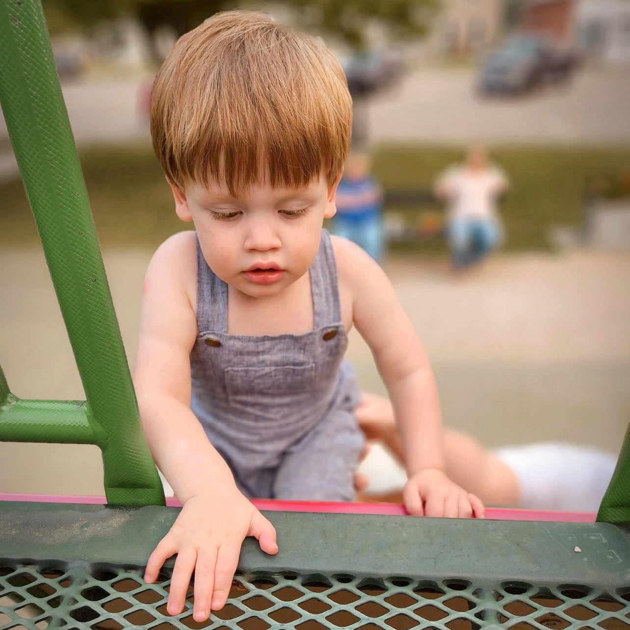 Heron Blue Linen Overalls