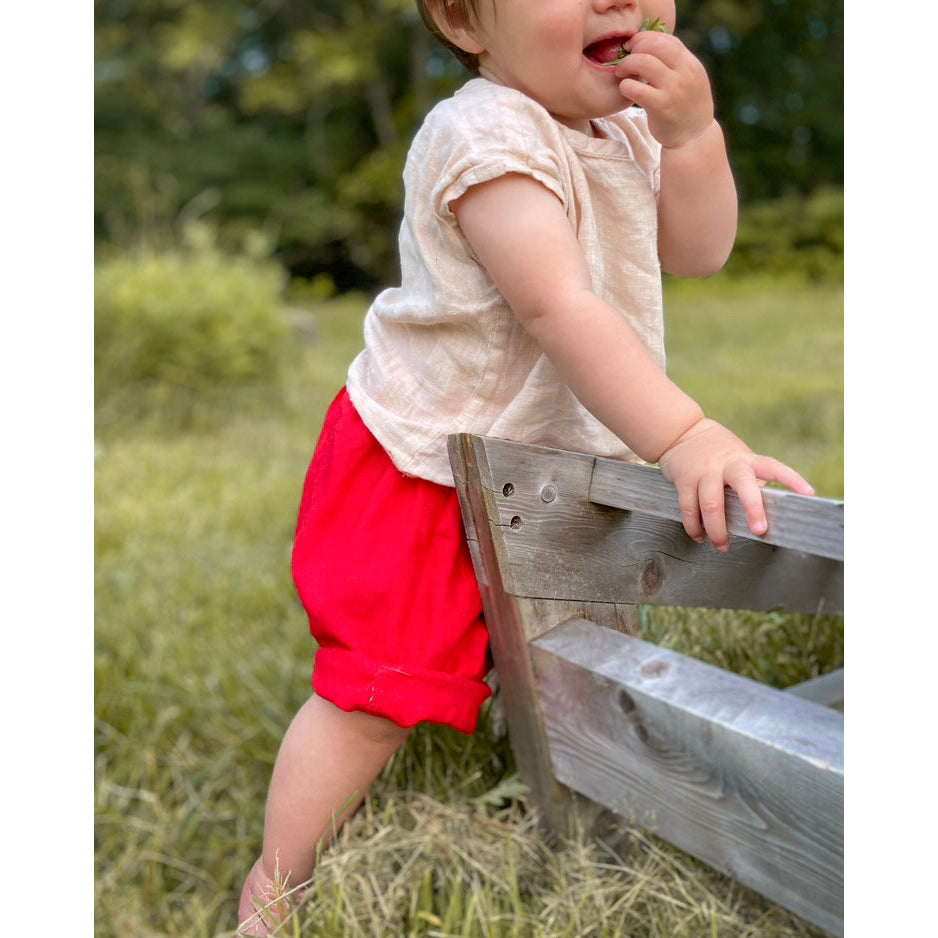 Real Red Linen Shorts