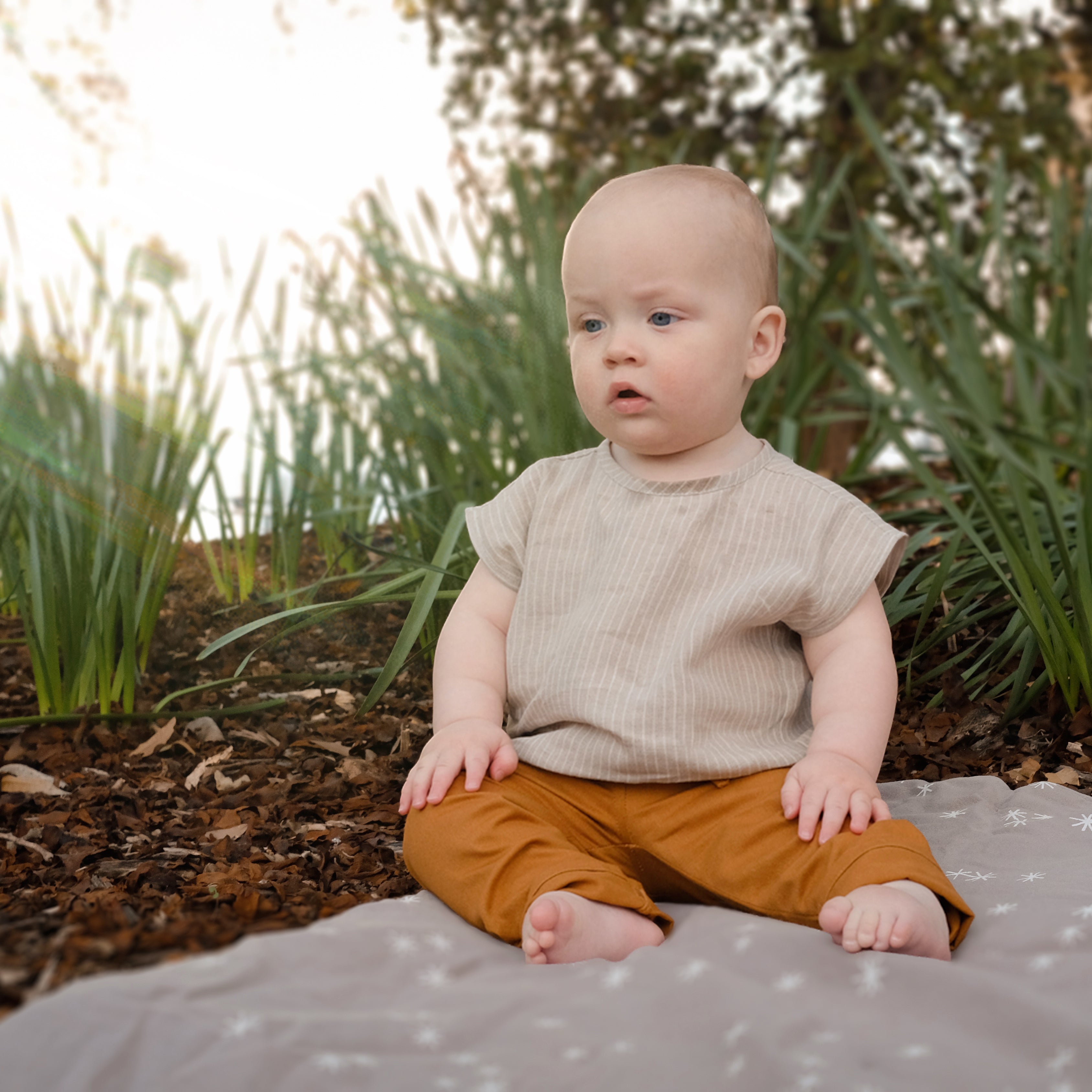 Pebble Stripe Linen Top