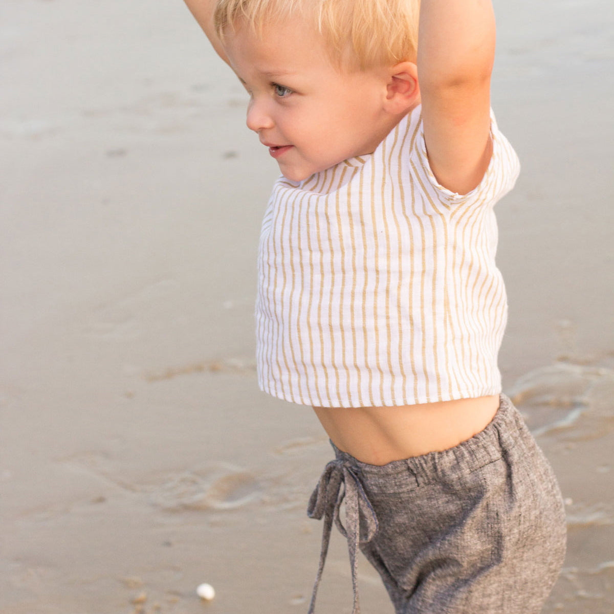 Charcoal Chambray Grow with Me Pants