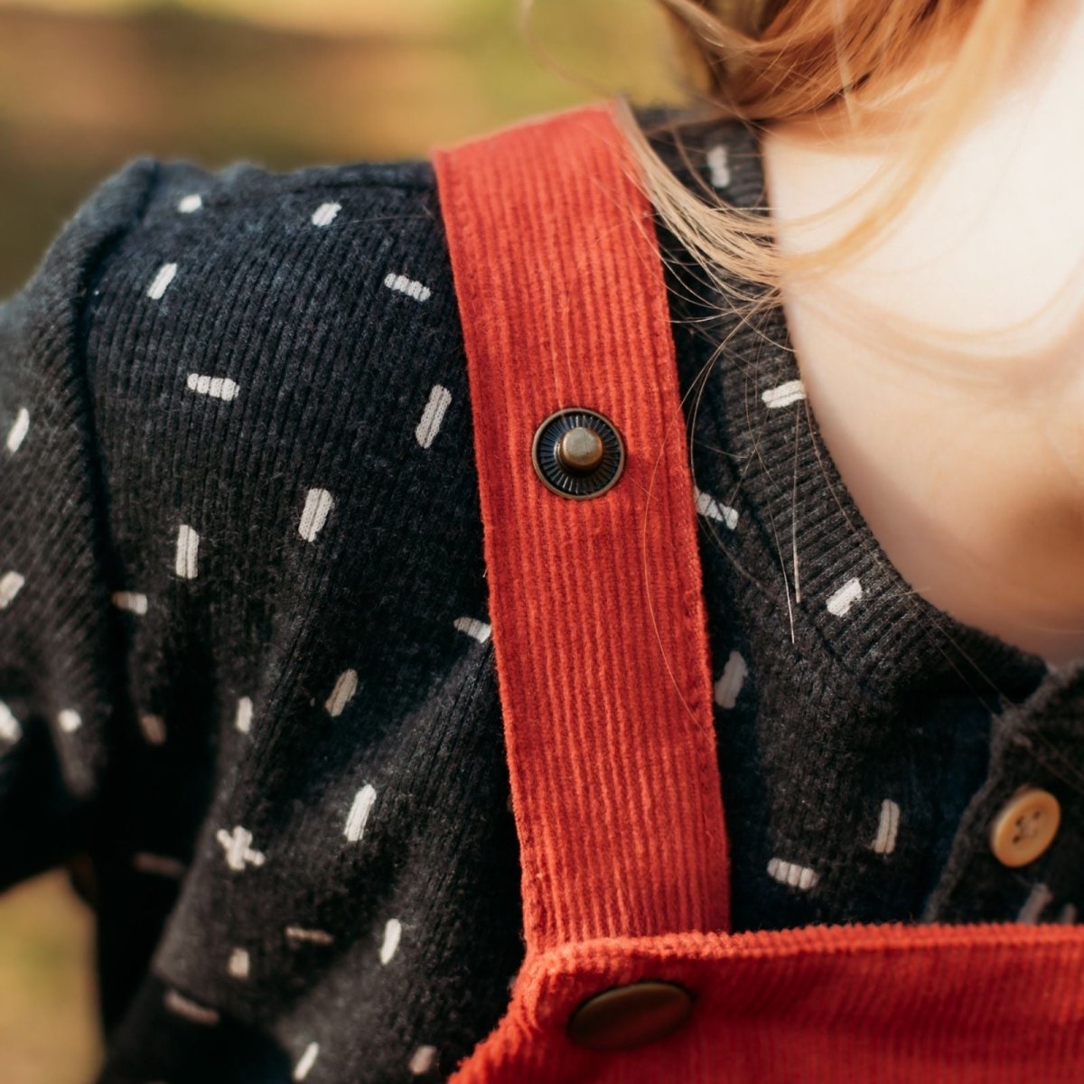 Merry Red Organic Corduroy Overalls - Beya MadeROMPER