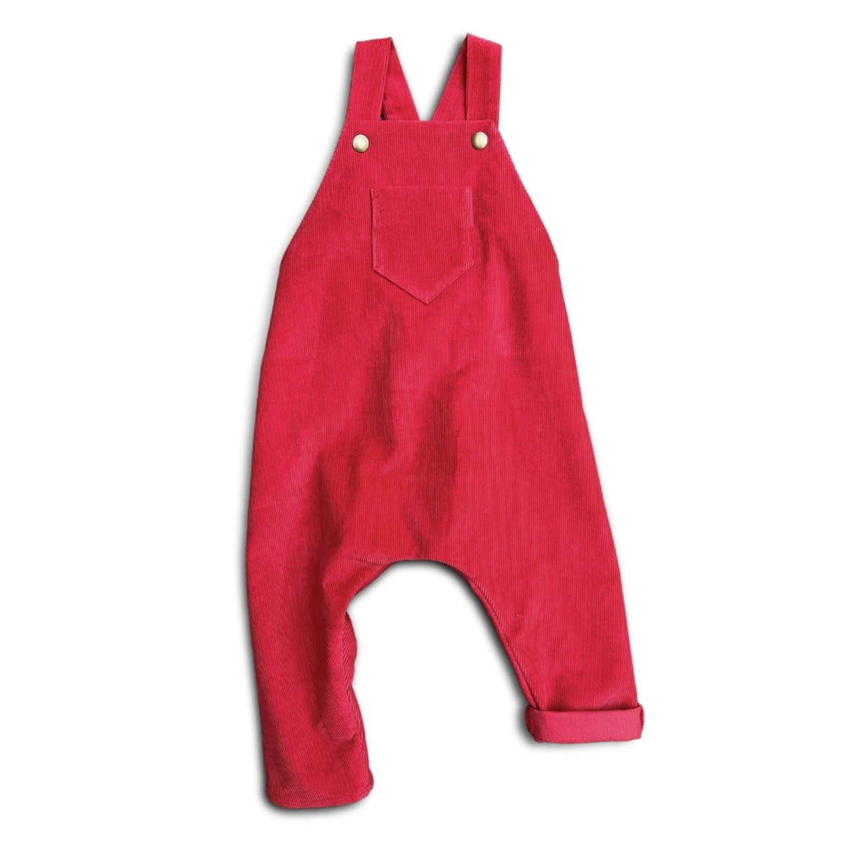 Merry Red Organic Corduroy Overalls - Beya MadeROMPER