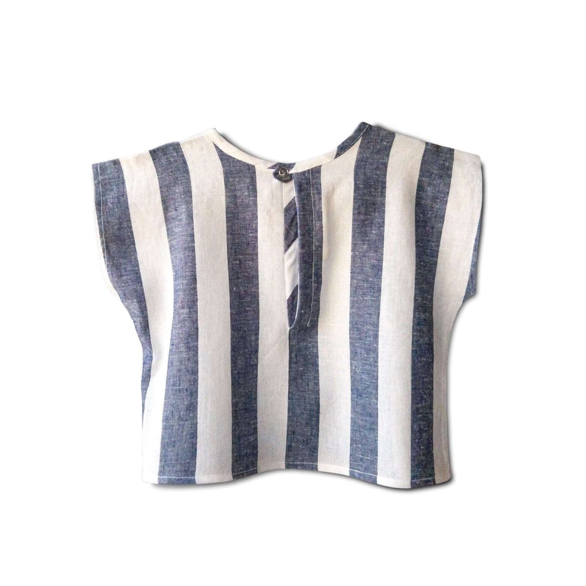 Paddington Blue Stripe Linen Top - Beya MadeTOP