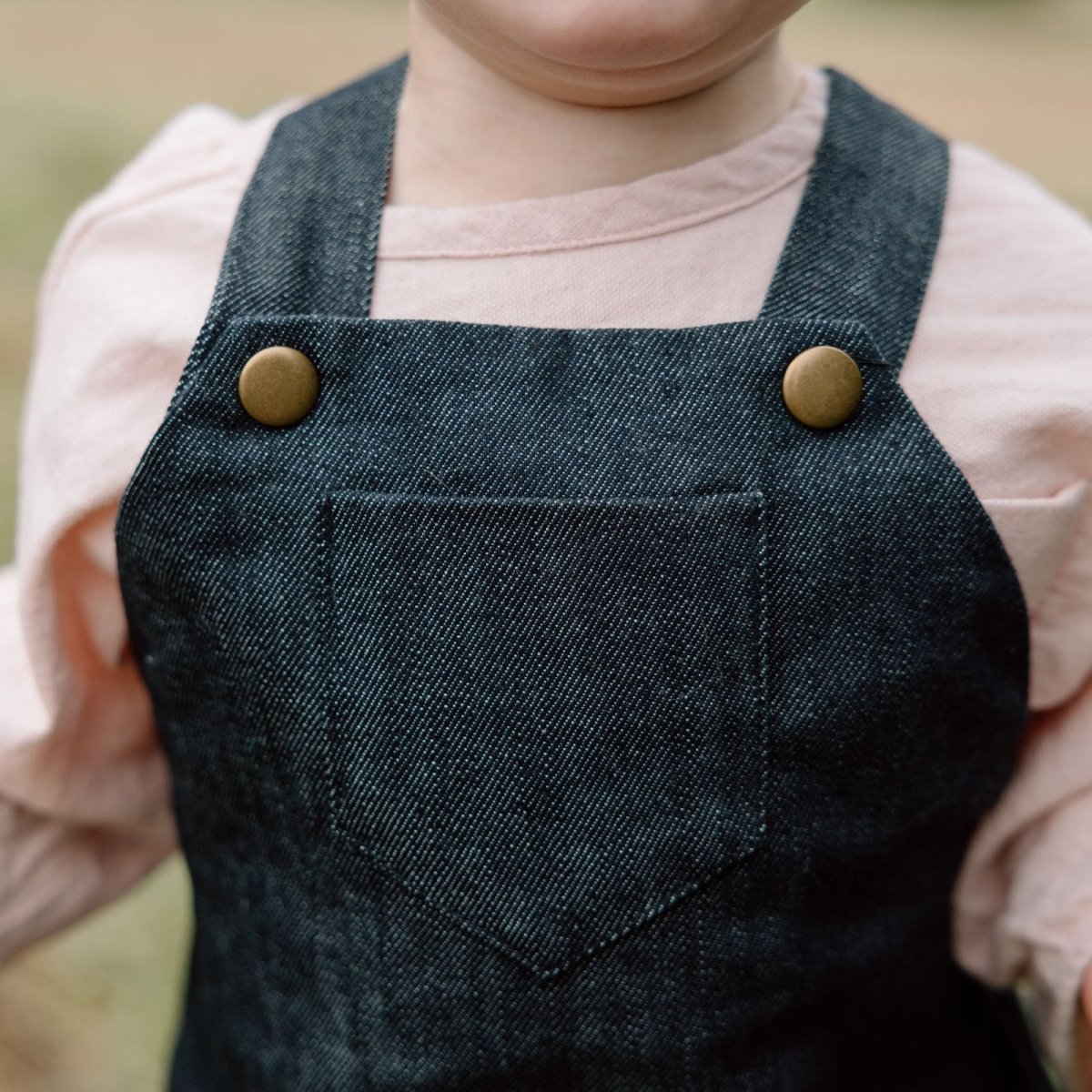 Winter-Weight Organic Denim Grow with Me Overalls - Beya MadeROMPER